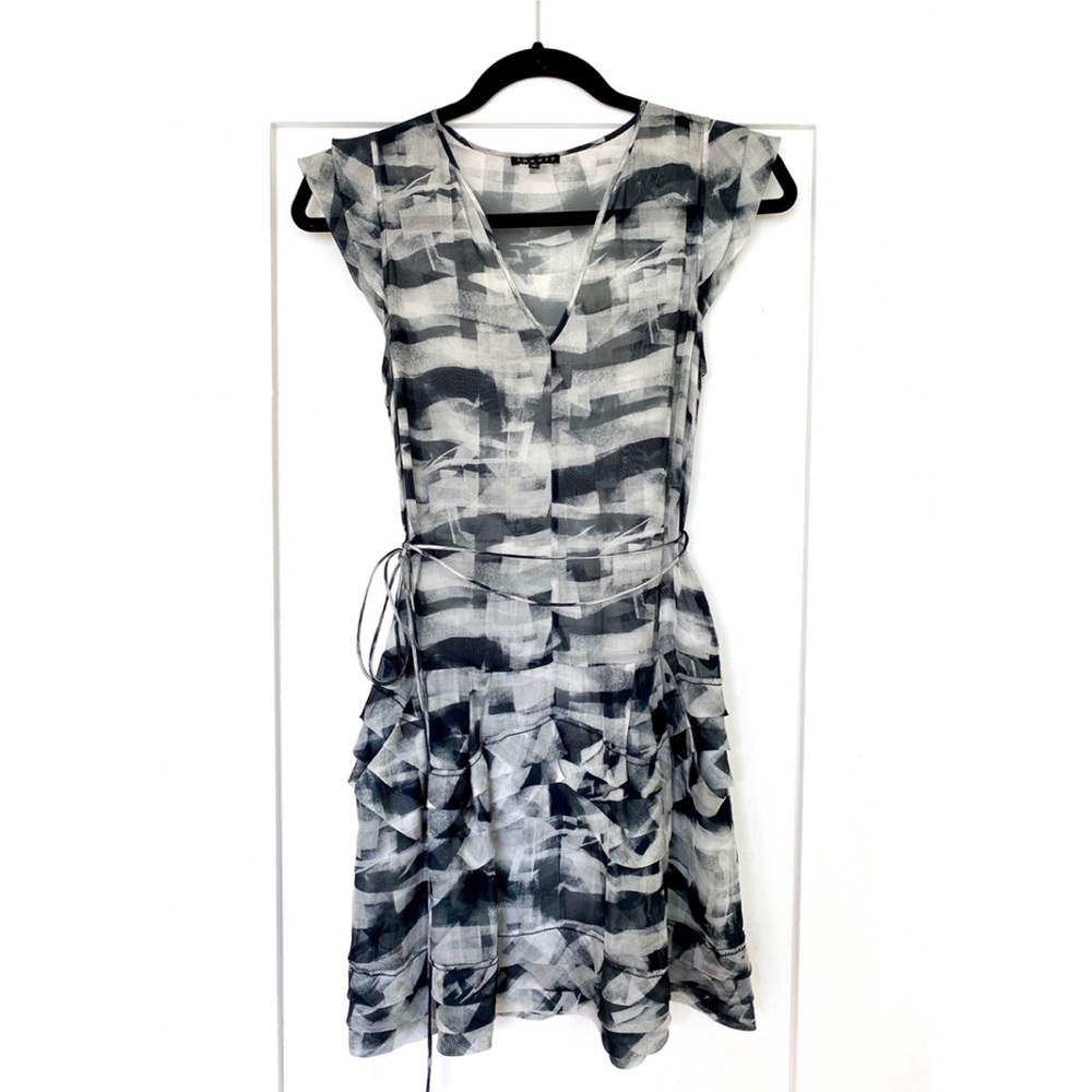 Theory Japan Sheer Silk Mini Dress